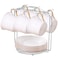 SJORHNUS Tea Cups and Saucers HolderMetal Tea Cups Coffee Cups RackOrganizer for Coffee Cup Spoon and Saucers Silver