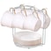 SJORHNUS Tea Cups and Saucers HolderMetal Tea Cups Coffee Cups RackOrganizer for Coffee Cup Spoon and Saucers Silver