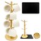 SNAIL GARDEN Coffee Mug Holder with Absorbent Drying Mat 8Hook Wood Coffee Cup StandMug Tree Coffee Cup Holder for Kitchen Countertop Cup Hanger Mug Racks for Bar Office Organizer