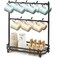 Samhe Coffee Mug Holder for Countertop Coffee Cup Holder Rack with 14 Hooks Metal Mug Tree Stand with Storage Base for K Cup Coffee Pod Paper Cups Tea Bag Black