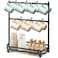 Samhe Coffee Mug Holder for Countertop Coffee Cup Holder Rack with 14 Hooks Metal Mug Tree Stand with Storage Base for K Cup Coffee Pod Paper Cups Tea Bag Black