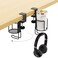 CABTE 2 in 1 Desk Cup Holder with Headphone Hanger Holder AntiSpill ClipOn Table Cup Hook with 360 Rotation for Lawn Chair Office Home Gaming Table 1 Pack