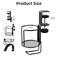 CABTE 2 in 1 Desk Cup Holder with Headphone Hanger Holder AntiSpill ClipOn Table Cup Hook with 360 Rotation for Lawn Chair Office Home Gaming Table 1 Pack