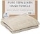 Thing Stories 100 European Linen Hand Towels for Kitchen Bath Set of 2 Waffle Weave Highly Absorbent QuickDry 14 x 28 in Stone Washed Flax