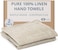 Thing Stories 100 European Linen Hand Towels for Kitchen Bath Set of 2 Waffle Weave Highly Absorbent QuickDry 14 x 28 in Stone Washed Flax