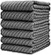 Bumble Towels Bumble Kitchen Towels 6 Pack 16 x 25 100 Cotton Dish Towels 445 GSM Soft Highly Absorbent Durable Kitchen Towels Set with Hanging Loop Gray