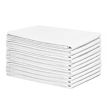 Organic Cotton Mart Organic Cotton White Dish Towels 10 Pack Quick Drying White Kitchen Towels LintFree Organic Cotton Dish Cloths Extra Large Highly Absorbent Blank Tea Towels 27x27
