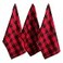 DII Buffalo Check Kitchen Collection Classic Farmhouse Dishtowel Set 20x30 Red Black 3 Piece