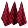 DII Buffalo Check Kitchen Collection Classic Farmhouse Dishtowel Set 20x30 Red Black 3 Piece