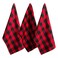 DII Buffalo Check Kitchen Collection Classic Farmhouse Dishtowel Set 20x30 Red Black 3 Piece