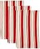 DII Heavy Duty Kitchen Cleaning Collection LongLasting Quality Cotton Dish Towel Set 18x28 Striped Tomato 3 Piece