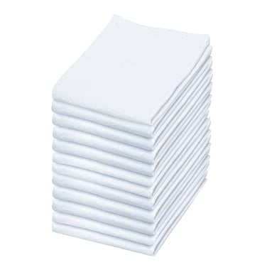 LITO LINEN AND TOWEL Flour Sack Towels Tea Towel for Crafts Kitchen Dish Cotton Blank Towel for Embroidery Baking Bread Proofing Linen Cover Super Absorbent Quick Dry 12 Pack 18x 28 White