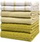 Bumble Towels Premium Kitchen Towels 20x 28 6 Pack Large Cotton Dish Towels Flat Terry Highly Absorbent Kitchen Linen Set with Hanging Loop Lime Green Check