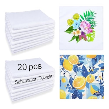 GEKIXUTP 20 Pcs Sublimation Towels Blank12 x 12 Inch DIY Microfiber Sublimation Kitchen TowelSublimation Hand TowelsSublimation Tea Towels Blanks