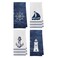 Geqtt Nautical Hand Towel 100 Waffle Weave Microfiber Quick Dry Absorbent Coastal Bathroom Decor Set of 4 Navy Blue Small Square 16x24 inches