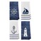 Geqtt Nautical Hand Towel 100 Waffle Weave Microfiber Quick Dry Absorbent Coastal Bathroom Decor Set of 4 Navy Blue Small Square 16x24 inches