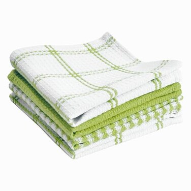 T-Fal TFal Premium Waffle Dish Cloths Highly Absorbent Super Soft Long Lasting 100 Cotton 12x13 Towel for Cleaning Drying 4Pack Green