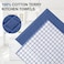 Homaxy Premium Cotton Kitchen Towels 16x 28 Large Natural Ring Spun 390 GSM Dish Towels Super Absorbent Terry Kitchen Hand Towels Soft Tea Towels with Hanging Loop Navy Blue Check Design 6 Pack
