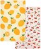 Eulnars Kitchen Towels 18 x 30 Dish Towels Microfiber Tea Towels for Kitchen Drying Superior Absorbency Lemon Cherry Series 2Pack