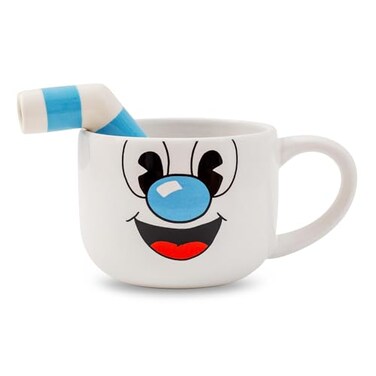 Toynk Cuphead Mugman Ceramic Coffee Mug and Straw Large Coffee Cup For Tea Espresso Cocoa Holds 20 Ounces