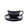Coffeezone Ceramic Cup and Saucer Cappuccino Latte Art and Manual Brew Coffee Matte Black 85 oz