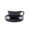 Coffeezone Ceramic Cup and Saucer Cappuccino Latte Art and Manual Brew Coffee Matte Black 85 oz