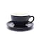 Coffeezone Ceramic Cup and Saucer Cappuccino Latte Art and Manual Brew Coffee Matte Black 85 oz
