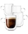 Brew To A Tea BTaT Double Walled Glass Coffee Mugs 16 oz Set of 4 Glass Coffee Cups with Handle Insulated Clear Coffee Mug for Hot and Cold Beverages Cappuccino Latte Tea Americano Microwave Safe
