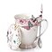 Eplze YBK Tech Euro Style Porcelain Tea Cup Coffee Mug with Lid for Breakfast Home Kitchen Butterflies Pattern Pink