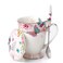 Eplze YBK Tech Euro Style Porcelain Tea Cup Coffee Mug with Lid for Breakfast Home Kitchen Butterflies Pattern Pink