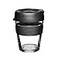 KeepCup 12oz Reusable Coffee Cup Toughened Glass Cup NonSlip Silicone Band 12OunceMedium Black