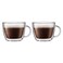 Bodum 15oz Double Wall Latte Mug HighHeat Borosilicate Glass Set of 2 Clear