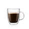 Bodum 10oz Bistro Double Wall Insulated Mug HighHeat Borosilicate Glass Set of 6 Clear