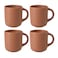 Bloomhouse Two Time Oprahs Favorite Things Winner Corsica Clay 4Piece Mug Set Burnt Apricot Terracotta Stoneware Coffee Tea Cups Durable Ceramic Drinkware