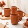 Bloomhouse Two Time Oprahs Favorite Things Winner Corsica Clay 4Piece Mug Set Burnt Apricot Terracotta Stoneware Coffee Tea Cups Durable Ceramic Drinkware