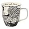 Karma Gifts 14 oz Black and White Boho Mug Rooster Cute Coffee and Tea Mug Ceramic Coffee Mugs for Women and Men