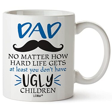 LiliWair Gift For Dads From Daughter Son for Father Dad Gifts Coffee Mug for Husband from Wife Happy Funny First Birthday Mugs For Father Daddy Stepdad Stepfather Step Dads Presents Cup