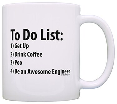ThisWear Engineer To Do List Mug Funny Be Awesome List Engineer Gift Coffee Mug Tea Cup White