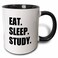 3dRose Eat Sleep Study enthusiastic student gift hardworking school pupil 11oz TwoTone Black Mug