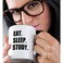 3dRose Eat Sleep Study enthusiastic student gift hardworking school pupil 11oz TwoTone Black Mug