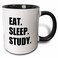 3dRose Eat Sleep Study enthusiastic student gift hardworking school pupil 11oz TwoTone Black Mug