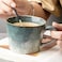 XINRRY Ceramic Coffee Mug 12 oz Tea Cup with Handle Vintage Coffee Cup for Office and Home Dishwasher and Microwave Safe Sage Green