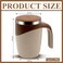 Ftutom Self Stirring Coffee Mug Rechargeable Automatic Stirring Mixing Mug Electric Funny Self Mixing Cup Stainless Steel Travel Coffee Cup for Office Home Kitchen Brown