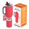 asobu DUPLEX 2in1 Travel Mug and Beer Can Holder Enjoy hot and cold drinks simultaneously 22 oz Hot Coffee or Tea Tumbler with Attached 12 oz Cold Can Holder for Beer or Soda Red