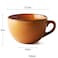 Disoza Large Ceramic Soup Mug with Handles 24 Ounce Oversized Mugs Bowl Porcelain Coffee Tea Cup Orange XXL Cereal Soups Ramen Salad Bowl Coffee Cappuccino Cups Large Soup Bowl