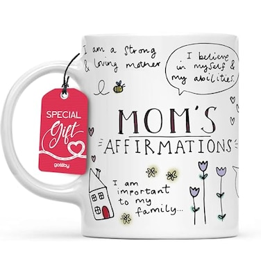 Gossby Mom Affirmation Coffee Mug Mothers Day Gift for Mom from Daughter Son Kids Christmas Birthday Gift for Mama 11oz White Ceramic Cup
