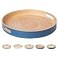 HABITAAS Spun Bamboo Round Wooden Tray Blue 1375 Inches
