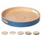 HABITAAS Spun Bamboo Round Wooden Tray Blue 1375 Inches