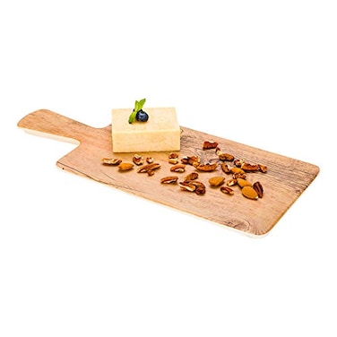 Restaurantware165 Inch x 7 Inch Serving Board 1 With Handle Cheese Platter Board Rectangle Large Countryside Brown Faux Wood Charcuterie Serving Tray Wont Break For Appetizers And Spreads