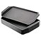 Cedilis 12 Pack Plastic Fast Food Trays for Eating 17IN x 117IN Black Restaurant Serving Trays with Handles Rectangular Cafeteria Tray for Coffee Parties Lunch Table Kitchen Non Skid